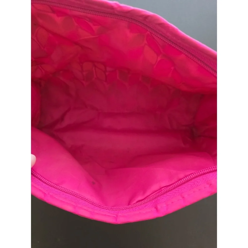 Y2K  Trina Turk for Clinique makeup cosmetic bag Pink Blue Green Leaf Design Zip
